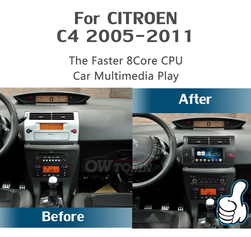 " ips 8Core 4G+ 64G Android 9,0 Автомобильный DVD Радио gps для Citroen C4 Quatre Триумф 2004 2005 2006 2007 2008 2009-2012 DSP CarPlay