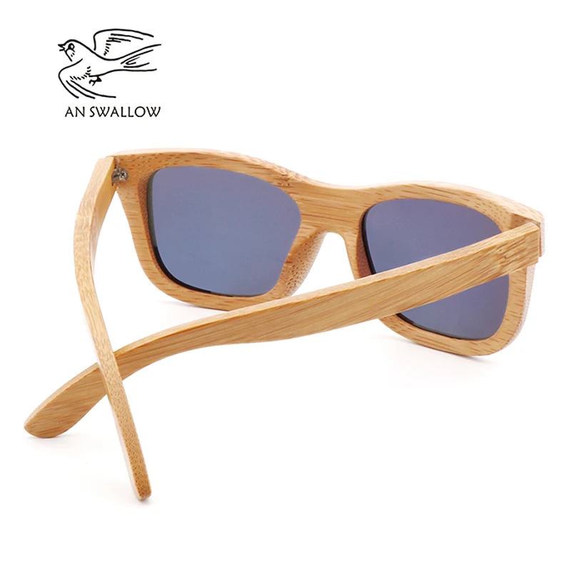 Мужские и женские очки из бамбука AN SWALLOW Винтажные Солнцезащитные в стиле ретро с
