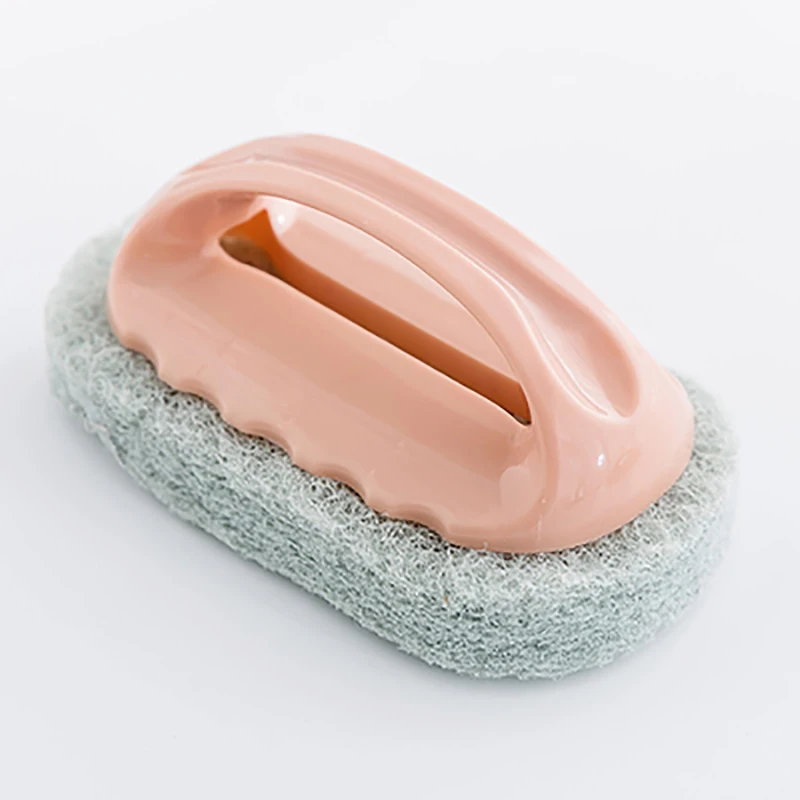 pink EHEH Кухня Ванная комната Плитки раковина Ванная комната стены блюдо аксессуары бытовая щетка для чистки ручка ПП волокнистая губка щетка для мытья - Цвет: pink