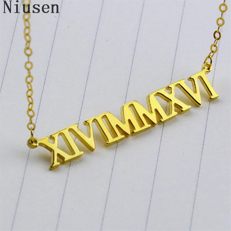 Ожерелье с римскими цифрами ожерелье инициальной буквой небольшим
