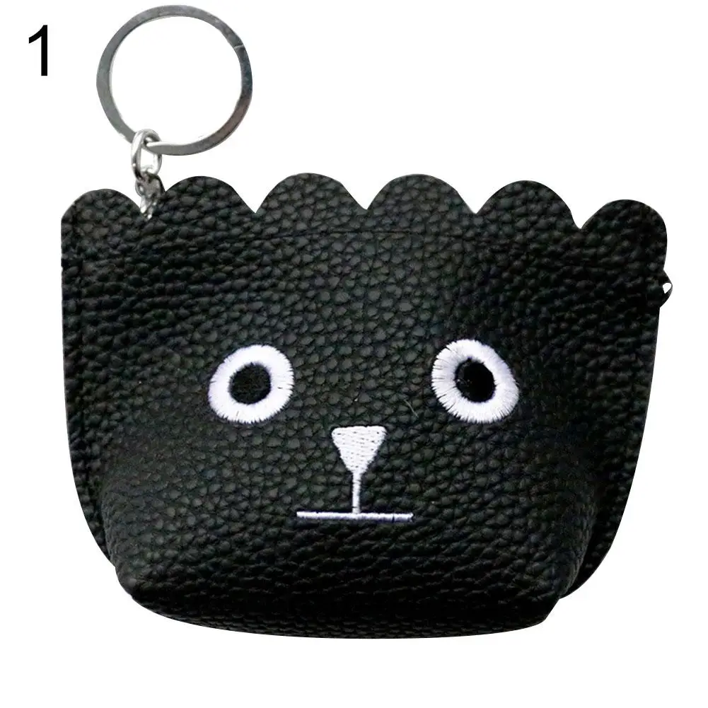 Прекрасный кожаный кошелек для монет с рисунком лица ключей monedero cremallera mujer