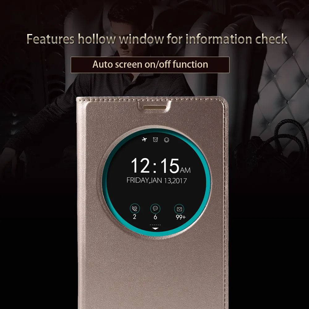 Dulcii для Asus Zenfone 2 ZE550ML крышка полый окно Смарт Кожаный Батарея чехол ZE551ML сумка 5