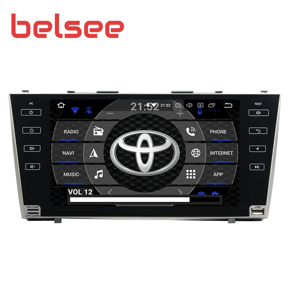 Автомагнитола Belsee 9 дюймов IPS экран Android 0 для Toyota Camry 2007 2011 4 ГБ 8 ядер стерео аудио GPS
