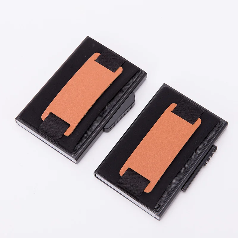 Бизнес Алюминиевый футляр для карт мужской модный RFID кошелек всплывающий парча продукт держатель карт высокое качество путешествия бандаж RFID чехол