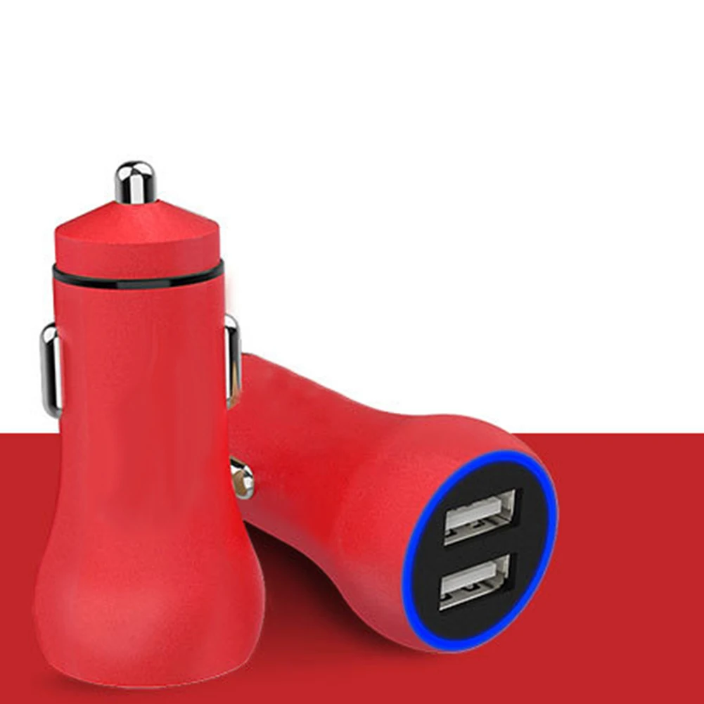 Red Светодиодный светильник, автомобильное зарядное устройство с двумя usb-портами для iPhone X, XS, samsung, S10 Plus, S10e, металлическое быстрое зарядное устройство, быстрая зарядка для huawei Mate20, P30 - Тип штекера: Red