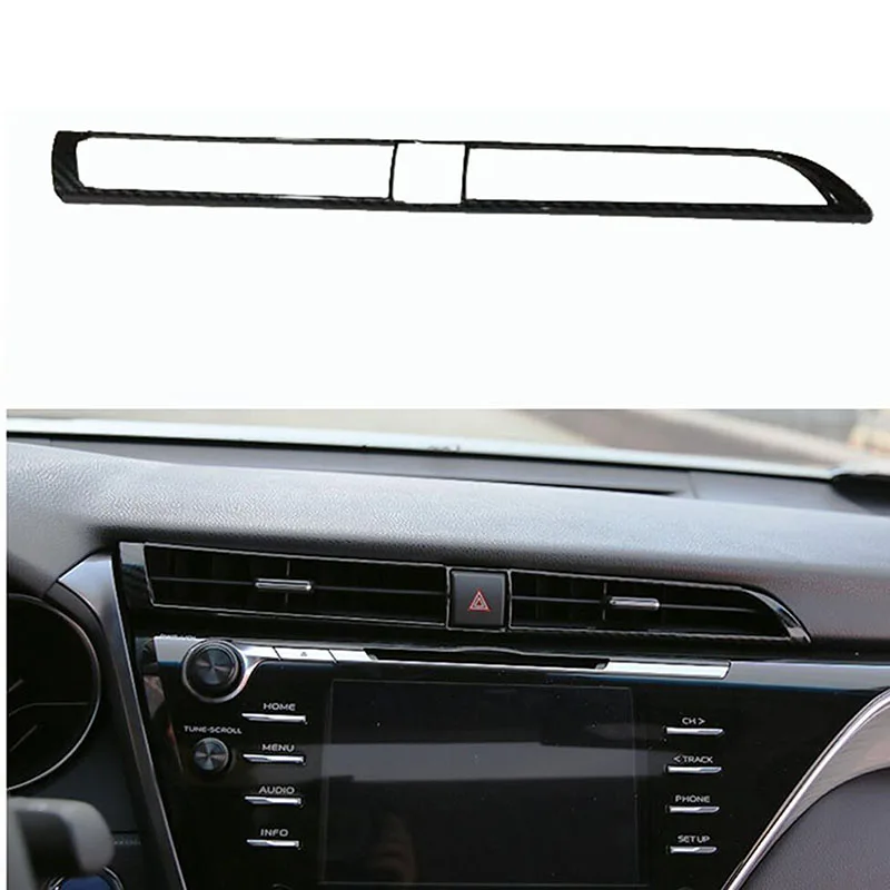 

Carbon fiber style Car Interior Console Center Dashboard Air Vent Outlet Cover Trim Decal Fit for Toyota Camry 2018