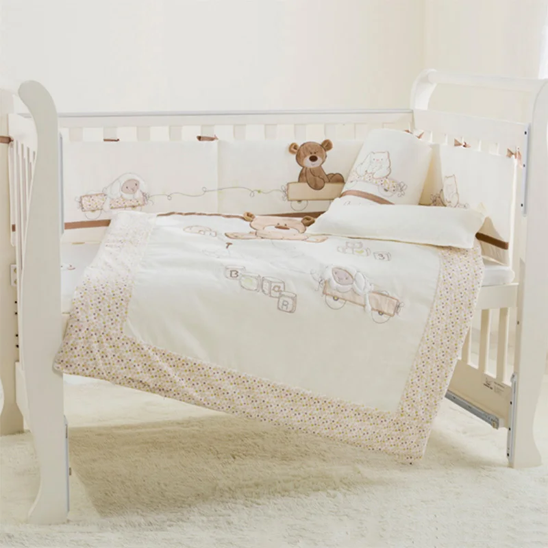 7 шт. Комплект постельного белья из хлопка с мультипликационным принтом для