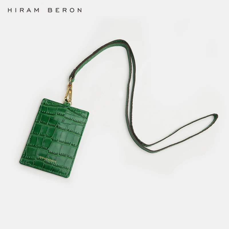 Hiram Beron именной идентификационный держатель с выдвижным тисненым крокодиловым
