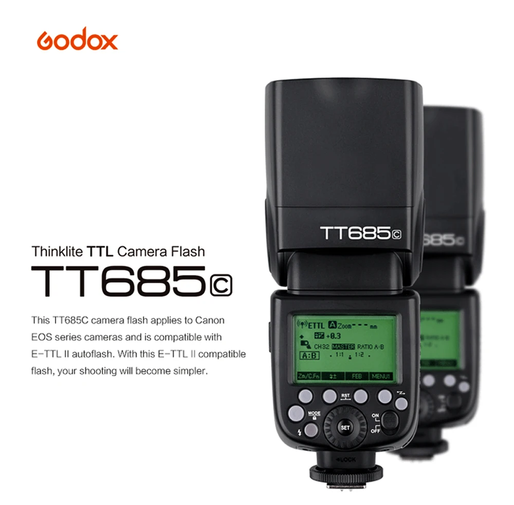 Беспроводная вспышка Godox TT685S 2,4G HSS 1/8000s i-ttl GN60 для sony A77II A7RII A7R A58 A9 A99 A6300 A6500+ подарочный комплект