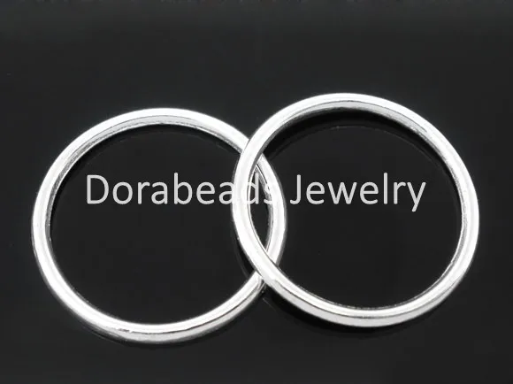 DoreenBeads 50 Шт. Посеребренная Припаяны Закрытые Перейти Кольца 24 мм Dia. Выводы (B04315)
