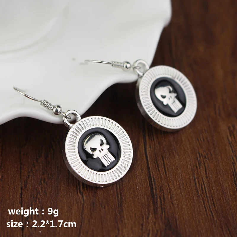 Панк Череп Каратель супергерой серьги для женщин Хэллоуин вечерние ювелирные