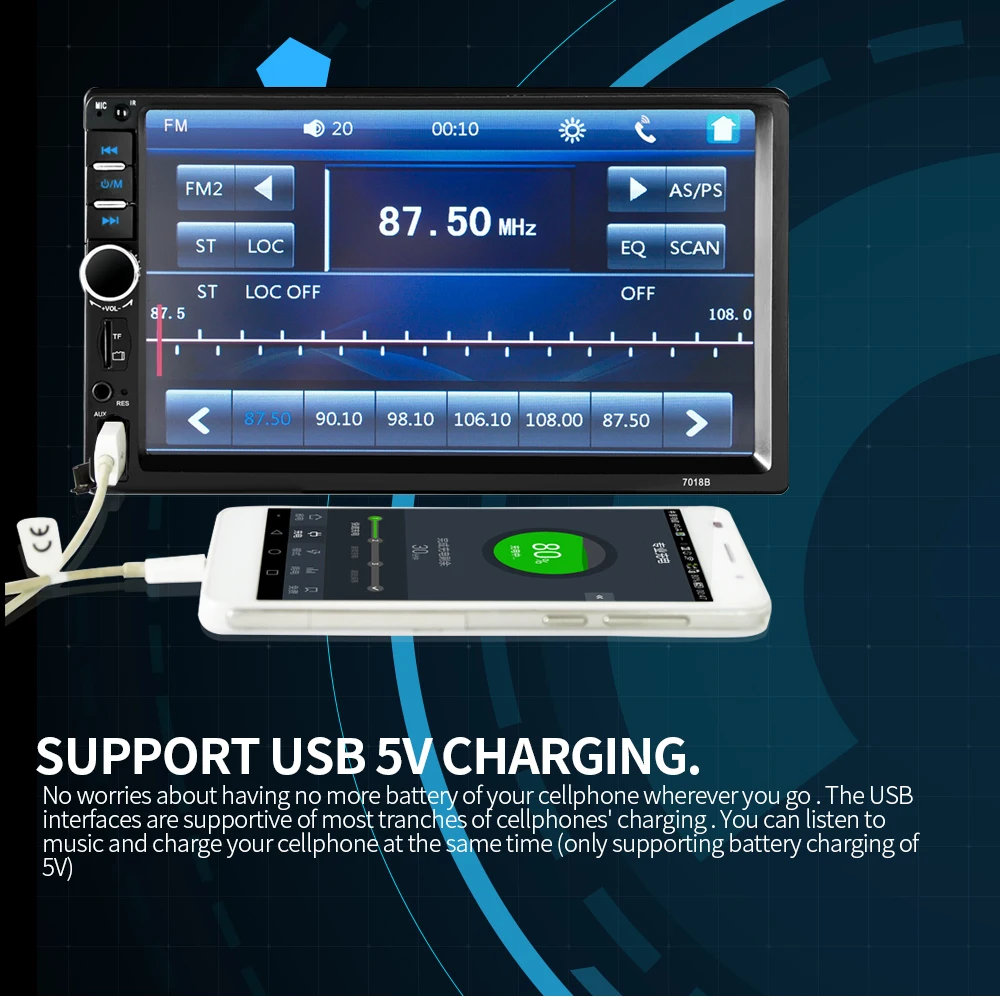 HD " Автомагнитола 2 din автомагнитола coche рекордер сенсорный экран Автомагнитола bluetooth usb камера заднего вида mp5 multimidio плеер 7018b