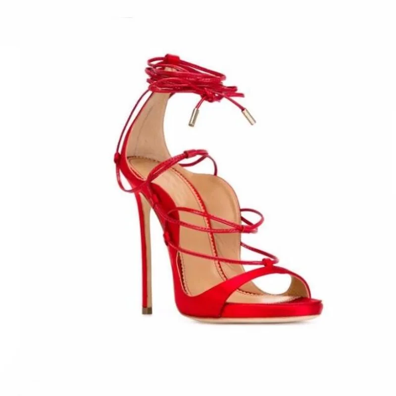 Босоножки женские из искусственной кожи на платформе пикантные сандалии с