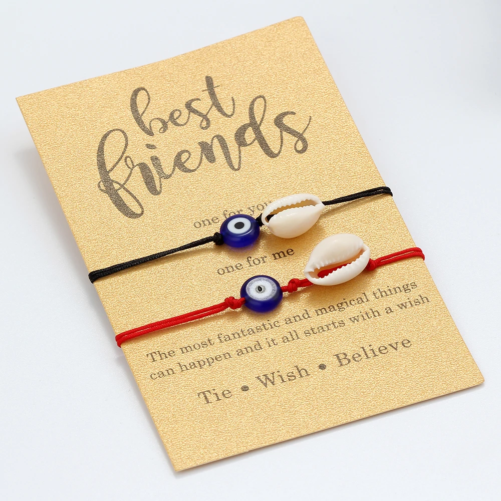 MEIBEADS 2 шт./компл. браслет с шармами из ракушек сглаза крафт-бумаги подарок