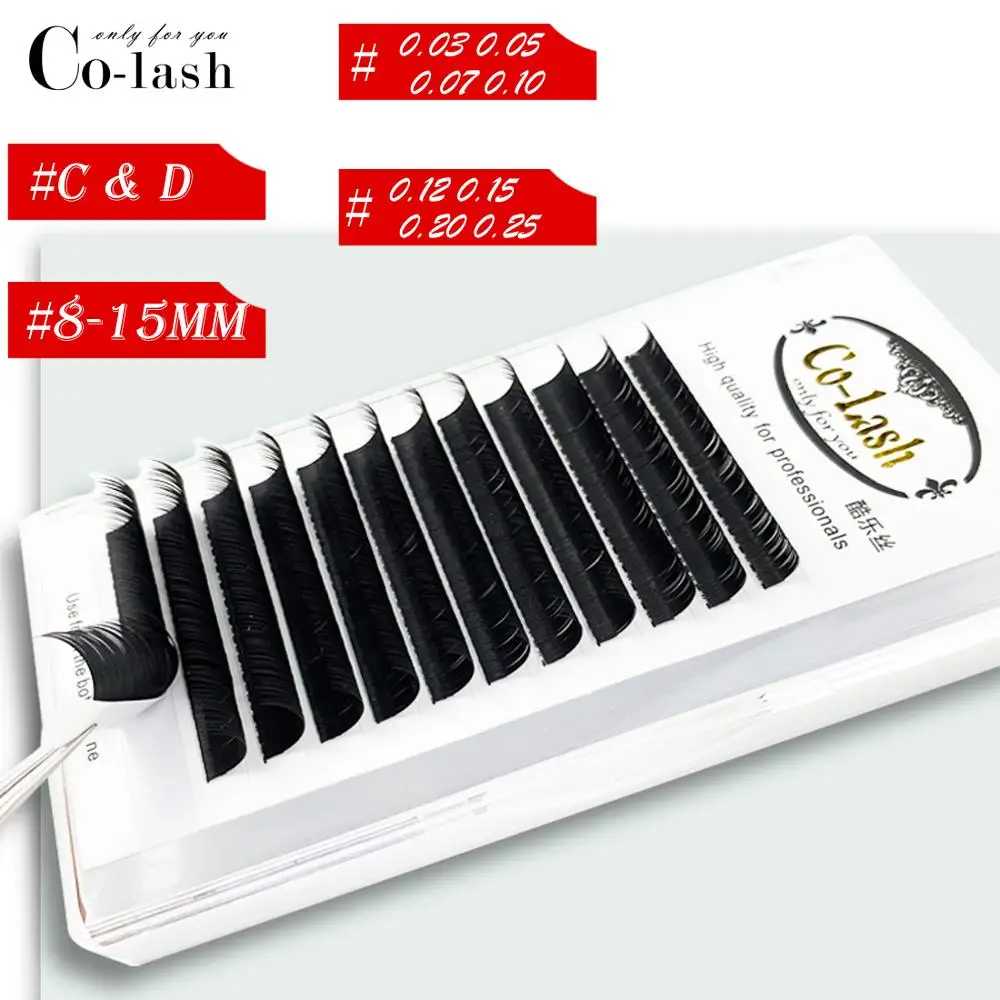 

Colash D Curl Individual Eyelash Extension Supplies False Professional Faux Mink Russian Volume Lashes