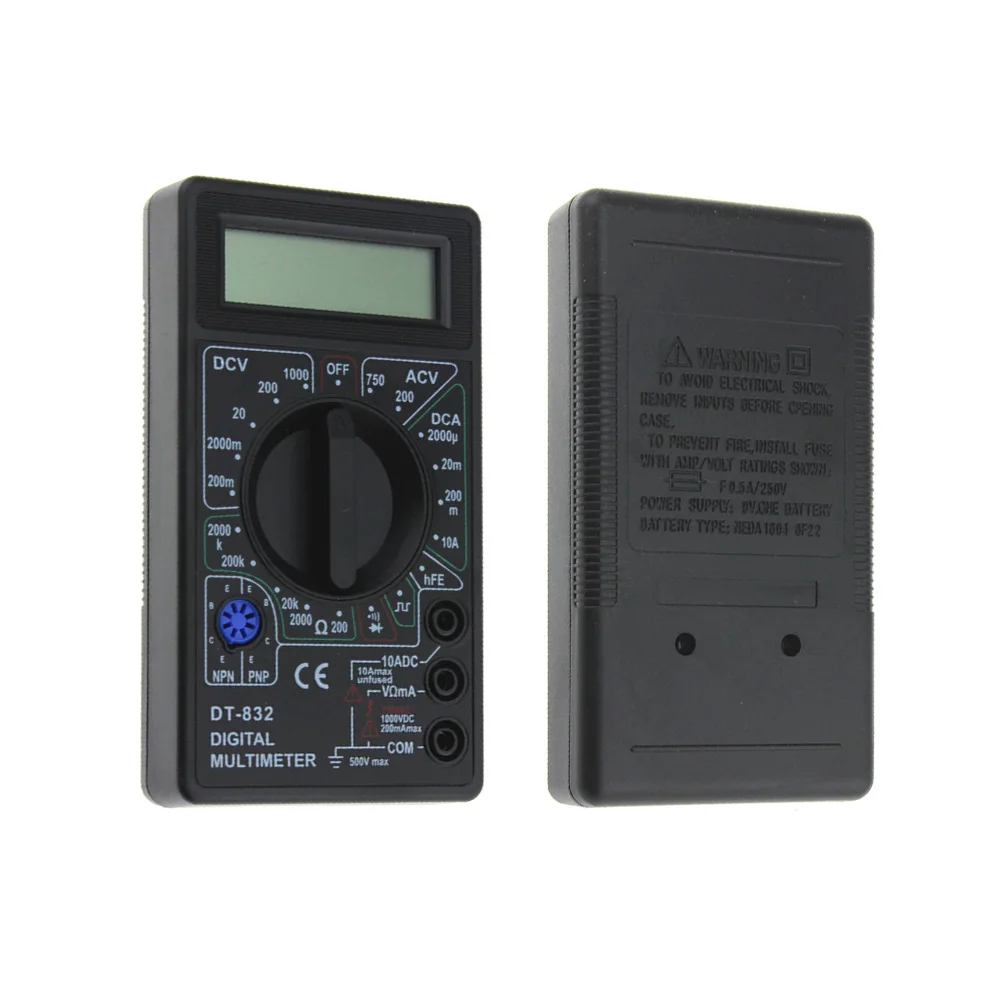 DT832 цифровой амперметр Тесты ручной/DC Напряжение мультиметр Текущий|Мультиметры|