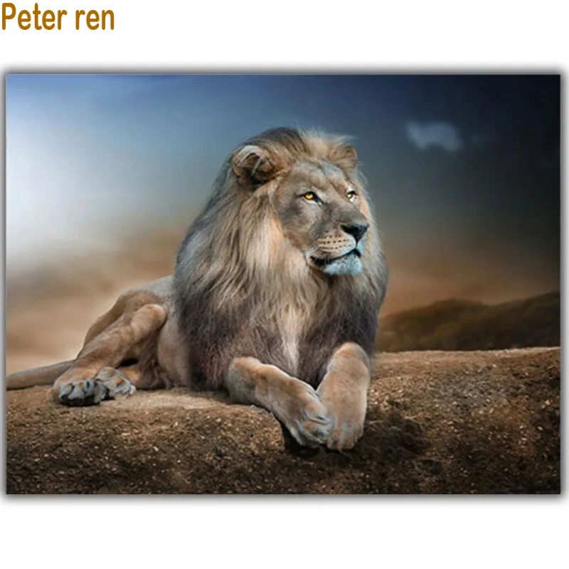 

Peter ren diamond painting animals diamond embroidery lion diy full diamond mosaic Home crafts 5d Square diamonds for pictures