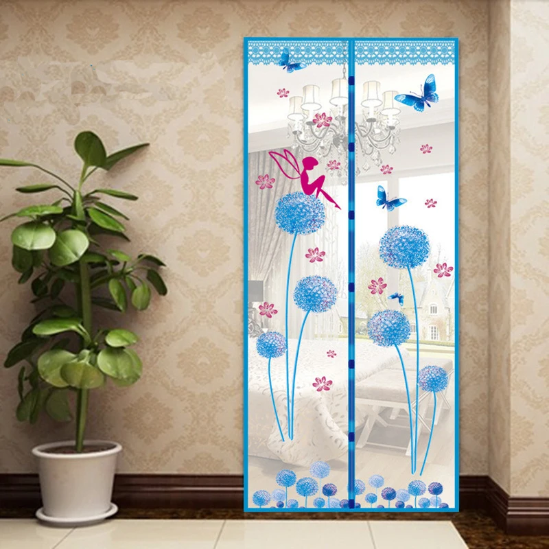 Dandelion blue Летний стиль закрывающая сетка москитная сетка оконный экран s занавеска Анти Москитная Магнитная Тюль занавеска для душа дверной экран - Цвет: Dandelion blue