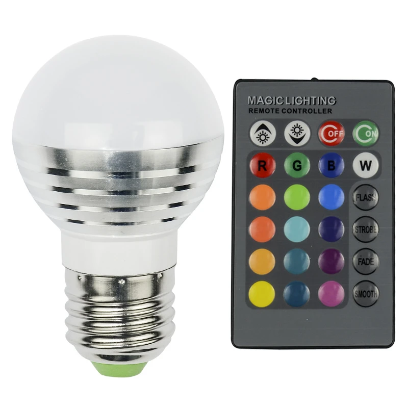 100 шт. AC85V-265V E27 E14 GU10 MR16 RGB лампа для свечей 9 Вт светодиодная точечная волшебное