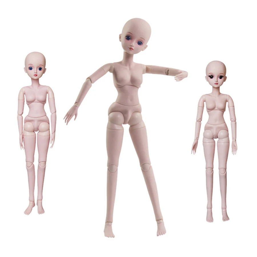60 см BJD Naked Baby Body 19 Joint Real Eye Подвижная кукла обнаженная модель детская