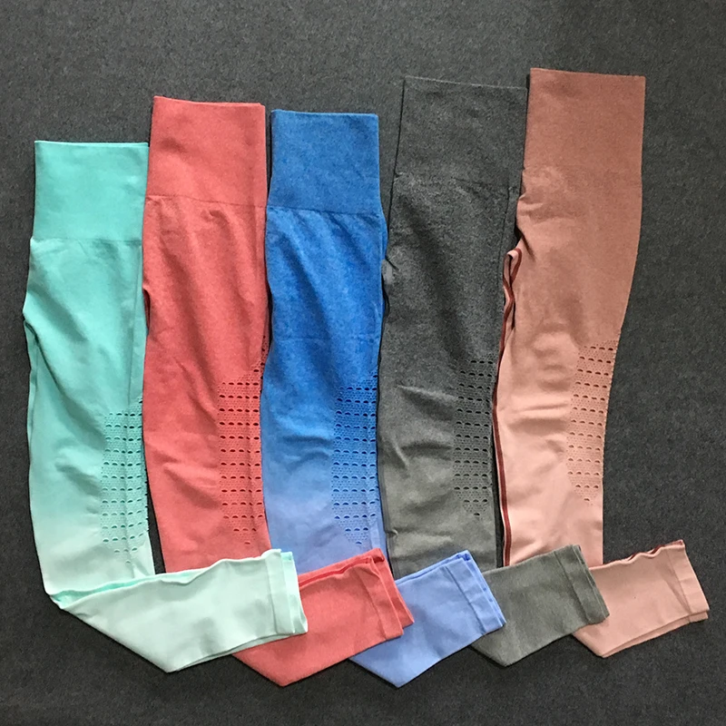 Бесшовные ombre booty scrunch спортивные Леггинсы колготки для спортзала леггинсы с