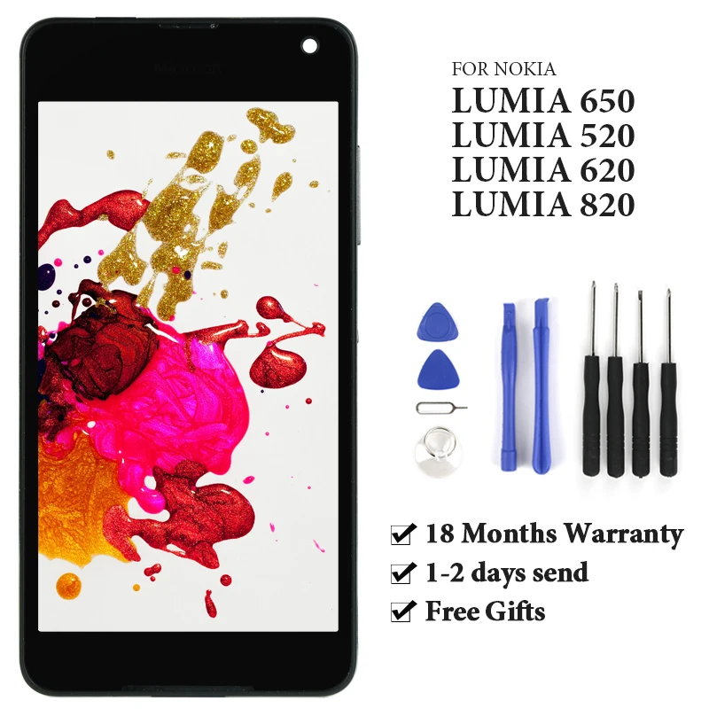1pc Phone Replacement LCD For Nokia Lumia 650 RM1152 Screen Digitizer Assembly 520 620 Display | Запчасти для мобильных