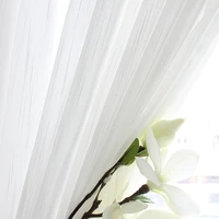 white sheer curtains home decor embroidered tulle fabric nordic style black leaves kitchen curtain