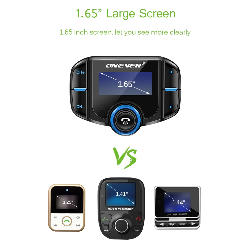 Новый Bluetooth FM передатчик Car Kit Hands Free 2 Порты и разъёмы USB быстрое 1 65 ''Sup s Siri ЖК