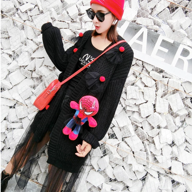 Тайланд Tide бренд 2018 осень новый индивидуальный вязанный кардиган женский