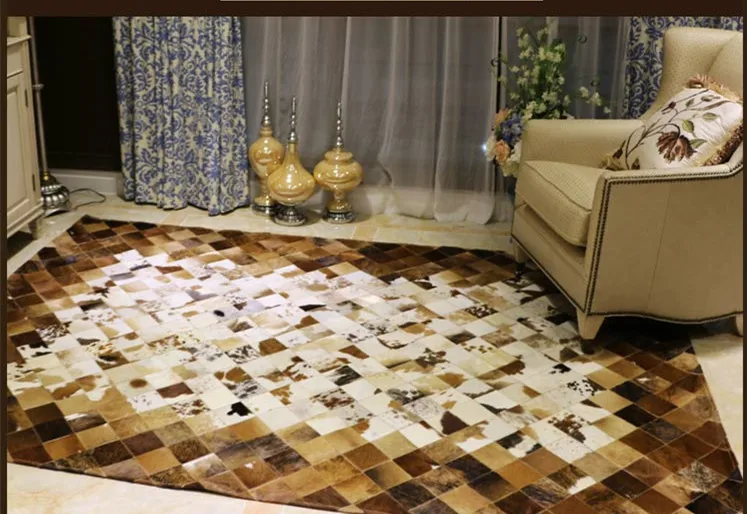 

free shipping 1 piece via DHL 100% natural genuine cowhide wall to wall carpet