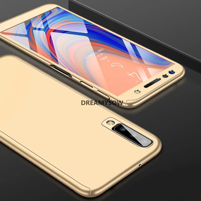 Золотой 360 градусов полное покрытие чехол для samsung Galaxy A8 A6 J4 J6 плюс A7 защитный чехол Galaxy S10 плюс S10e A30 A50 M20 Capas - Цвет: Золотой