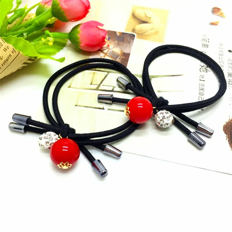 1 шт. Креативные аксессуары для волос с красными бусинами женщин повязка на