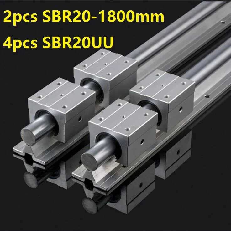 Линейные блоки SBR20 20 мм L 1800 с поддержкой фрез и 4 шт. SBR20UU запчасти для ЧПУ линейная