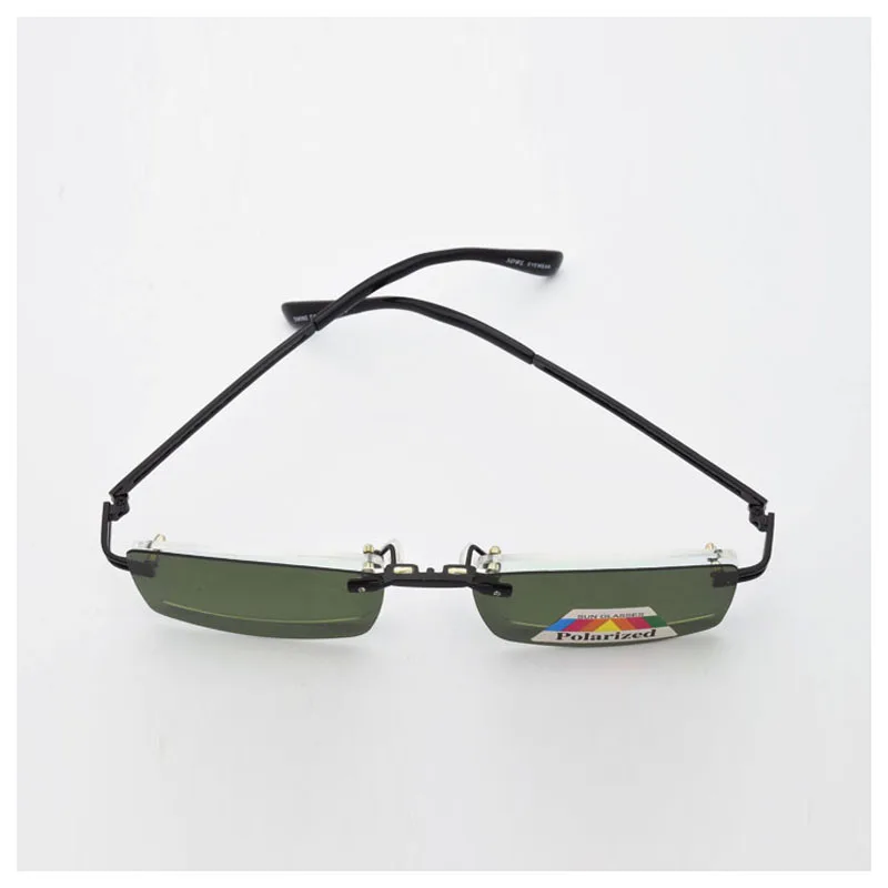 Безрамные мужские очки с магнитным зажимом пленка для близорукости золотые