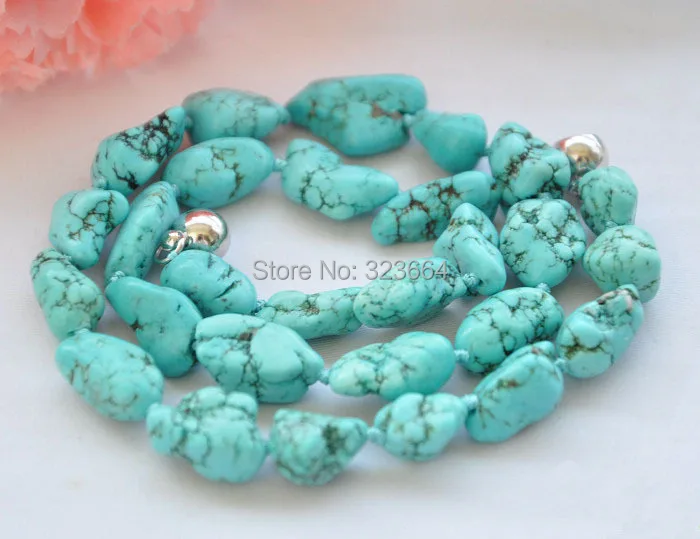 Оптовая продажа оригинальное синее ожерелье из бисера 17 дюймов 15 мм магнит 5