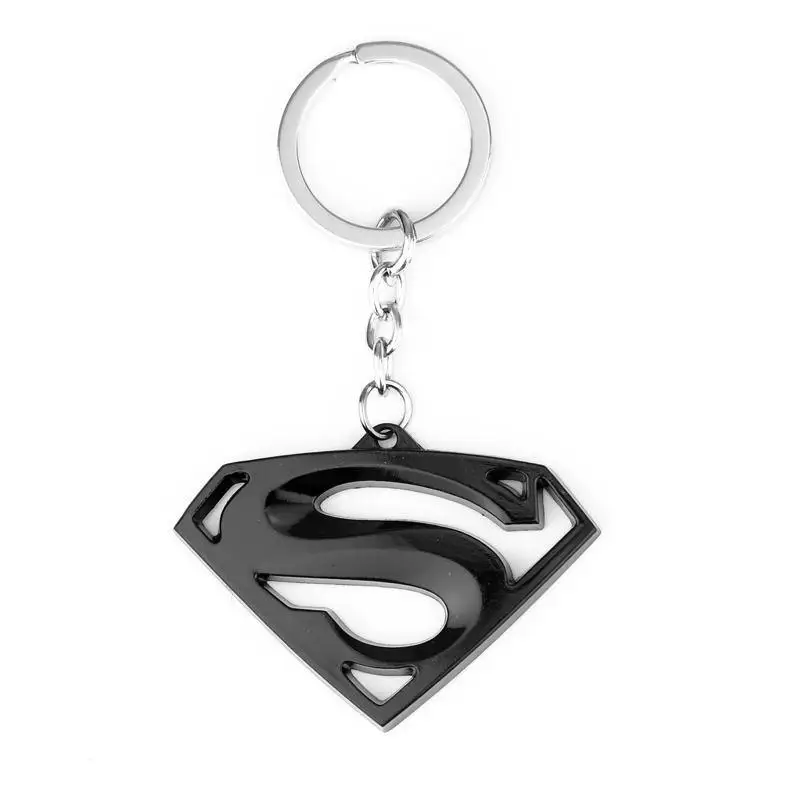 Супермен брелок Superhero S логотип цинковый сплав золото серебристый черный Цвет для