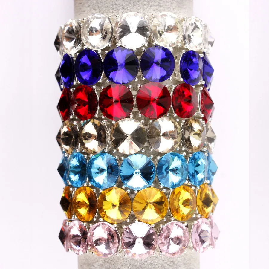 

Fashion Classic Shiny Glass Crystals Stone Dot Elastic Adjustable Bracelets