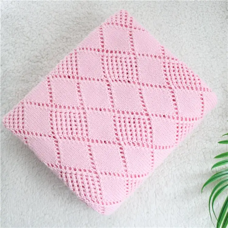 pink 85X110cm 90X110 см Реверсивный супер мягкий хлопок Цветочный детский вязанный плед детский чехол на заднее сиденье диван плед Чехол для детской коляски - Цвет: pink 85X110cm