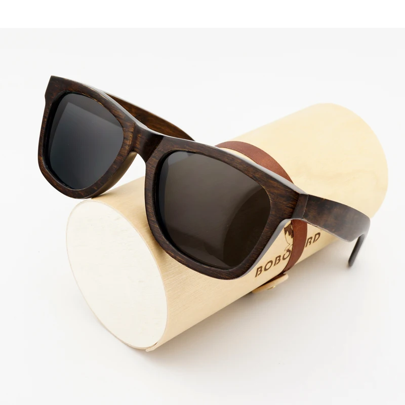 

BOBO BIRD100% Nature Ebony Wooden Sunglasses Unisex Polarized Sun Glasses Male Eyewears oculos de sol feminino Fashion Accessory