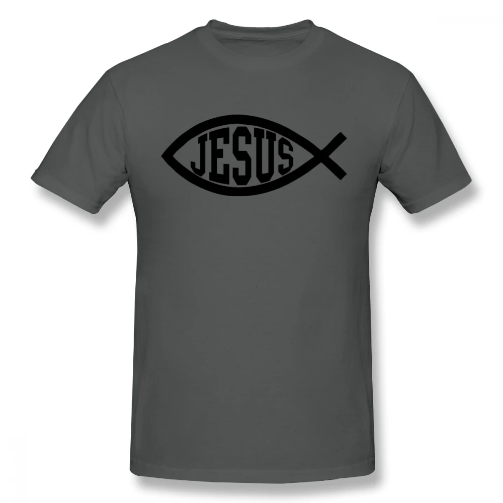 Мужская футболка с надписью Christian Jesus Fish цифровым принтом большие размеры | одежда
