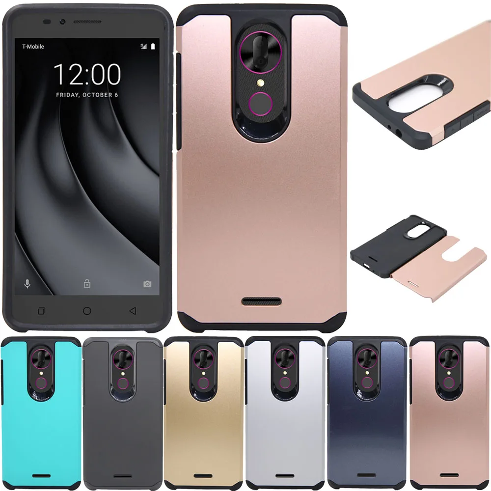 Двухслойный тонкий армированный чехол для T Mobile Revvl Plus противоударный мягкий ТПУ