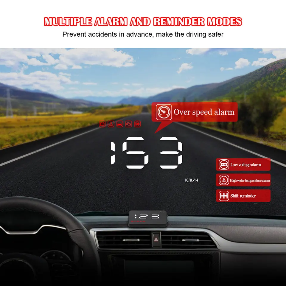 A100s Самый дешевый Автомобиль HUD Дисплей OBD2 II EUOBD превышение скорости