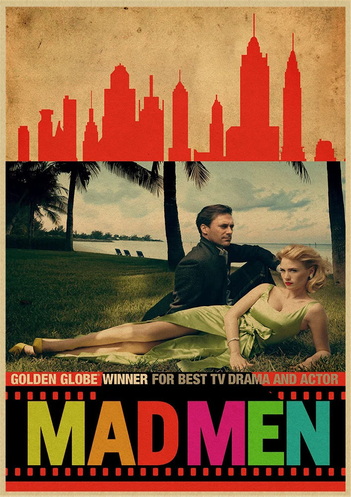 Mad men классический фильм крафт-бумага Ретро стиль декоративная печать на крафтовой бумаге настенная живопись наклейки для дома плакаты