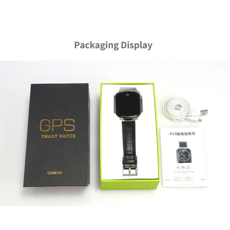 Touch Screen GSM 3G Smart GPS Tracker Watch A19 WIFI SOS LBS Camera Locator бесплатное приложение IOS телефона Android