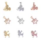 Juya DIY Sorority Шарм, изготовление украшений аксессуары микро проложить кубического циркония Звезда Давида пуделя подвеска в форме собачки принадлежности