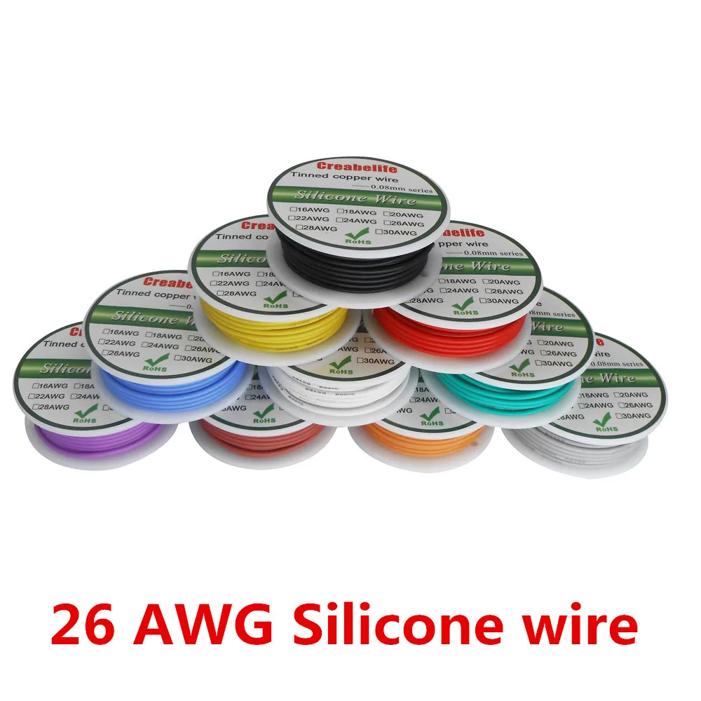 50 м 26AWG Гибкая силиконовая провода RC кабель с 5 цветов катушка посылка 1 или 2