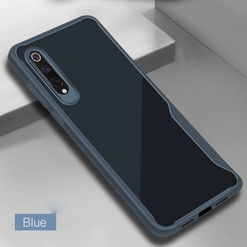 Синий Роскошный резиновый чехол из ТПУ для Xiaomi mi 9t Pro 9 T mi 9, чехол для телефона s для Xiao mi Red mi K20 Note 7 Pro 7A 7Pro, прозрачный чехол - Цвет: Синий