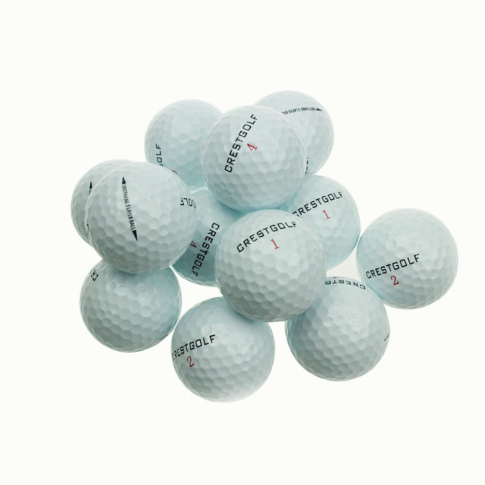 CRESTGOLF 12 шт./лот, трехкомпонентный мяч для гольфа, профессиональный Стандартный Гольф, турнирный мяч,, 10 тройников для гольфа и мешочек на шнурке