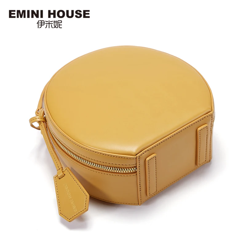 EMINI HOUSE модная круглая сумка роскошные сумки женские дизайнерские из спилка через