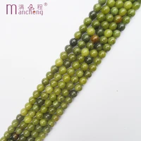 5a natural gem 6mm green jade beads stone round loose beads accessories for making bracelet necklace jewelry 60 62 beads